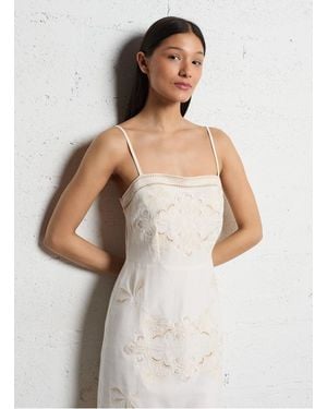 La Petite Etoile Robe Courte Bustier Brodée Femme - Blanc