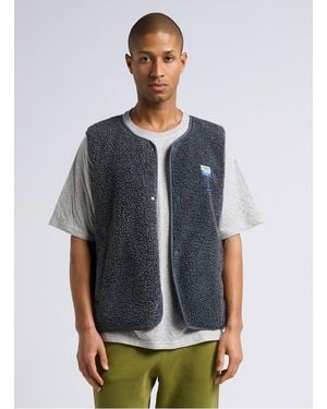 American Vintage Veste Col Rond En Sherpa - Gris