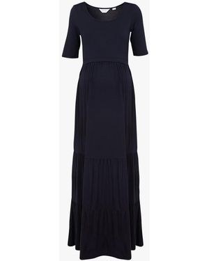 Seraphine Robe Longue Ample À Col Rond Femme - Bleu