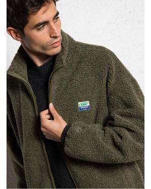 American Vintage Veste Col Montant En Sherpa - Vert