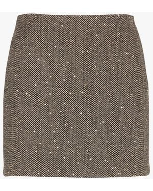 Twinset Jupe Courte Imprimée Femme - Gris