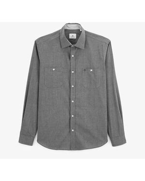 Serge Blanco Chemise Manches Longues En Coton - Gris