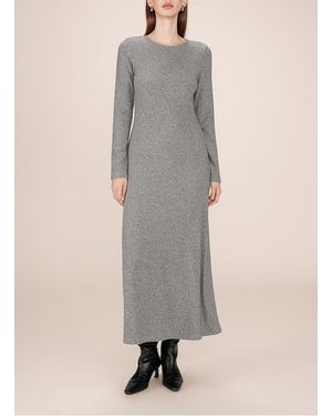 Grace Et Mila Robe Longue Col Rond Femme - Gris