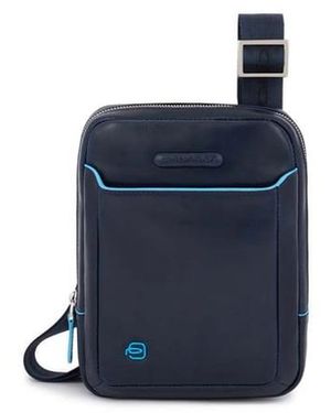 Piquadro Sac Bandoulière Pour Ipadmini En Cuir - Bleu