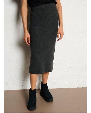 The Korner Jupe Midi En Maille Femme - Noir