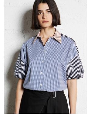 Imperial Chemise Ample Col Classique En Coton Mélangé Femme - Gris
