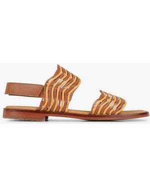 KOSMA Menorca Sandales Plates En Cuir Femme - Marron
