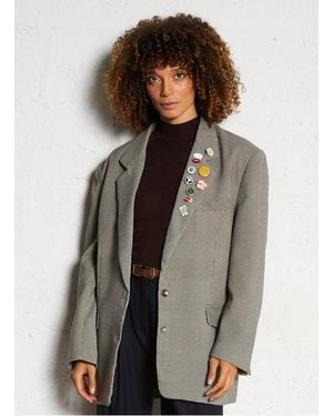 Mes Demoiselles Veste Tailleur Ample Imprimée Femme - Gris