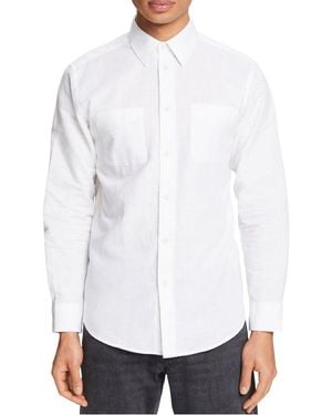 Esprit Chemise Col Classique Droite En Lin Et Coton Mélangé - Blanc