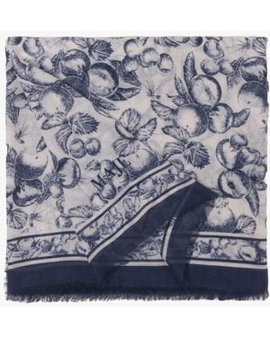 Maje Foulard Carré À Motifs - Bleu