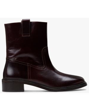 Bobbies Bottines En Cuir Femme - Bleu