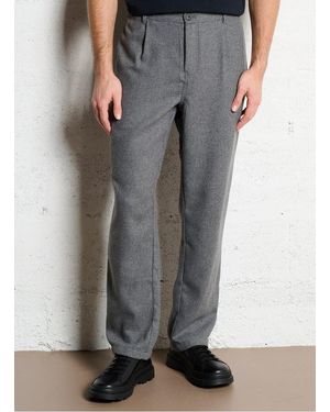 Solid Pantalon Droit - Gris