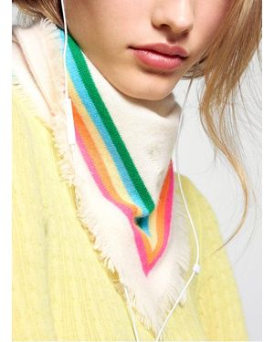 From Future Foulard Rayé En Cachemire - Jaune