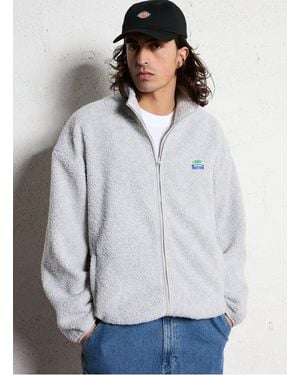 American Vintage Veste Col Montant En Sherpa - Gris