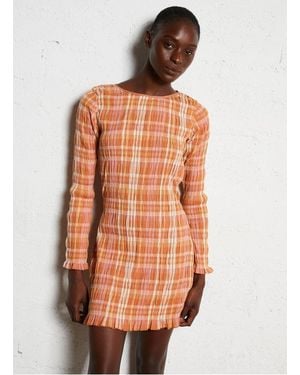 Billabong Robe Courte Col Rond En Coton Mélangé Femme - Orange