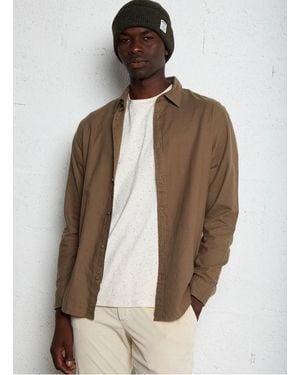 SELECTED Chemise Droit Col Classique En Coton - Neutre