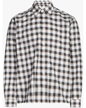 SAISON 1865 Chemise Droite À Carreaux - Gris