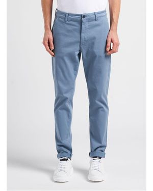 Minimum Pantalon Droit En Coton Bio Mélangé - Bleu