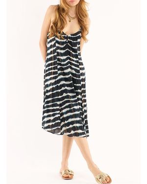 Wild Robe Midi Imprimée À Bretelles Femme - Noir