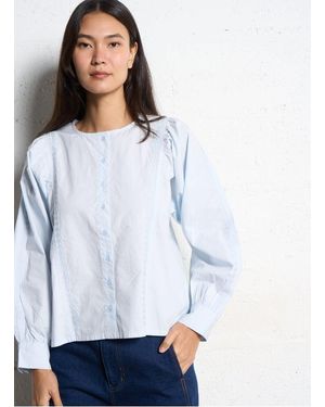 The Tiny Big Sister Chemise Ample Col Rond En Coton Femme - Blanc