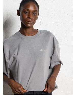 BOSS Tee-Shirt Col Rond En Coton Femme - Gris