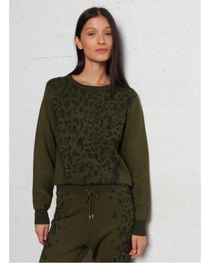 Liu Jo Pull Col Rond Jacquard Femme - Vert