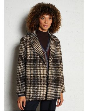 Diega Manteau Col Tailleur En Laine Mélangée Femme - Gris