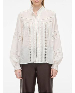ROUGE EDIT Chemise Droite En Coton Mélangé Femme - Blanc