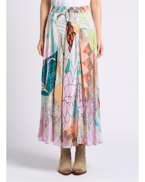 Mes Demoiselles Jupe Midi Imprimée Femme - Blanc