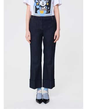 Tara Jarmon Jean Large En Denim Brut Femme - Bleu