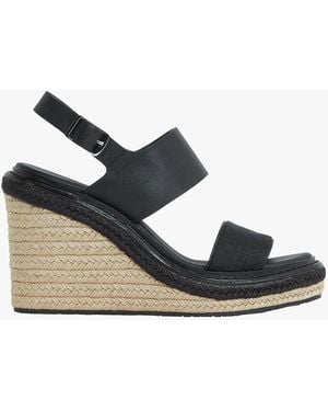 Calvin Klein Sandales Hautes En Cuir Femme - Métallisé