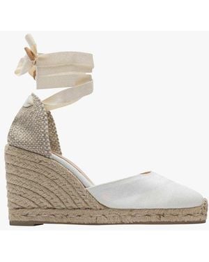 Castañer Espadrilles Compensées En Toile Femme - Blanc