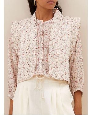 By-Bar Veste Imprimée En Coton Et En Lin Mélangés Femme - Neutre