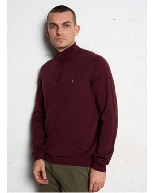 Farah Pull Col Camionneur En Laine - Rouge