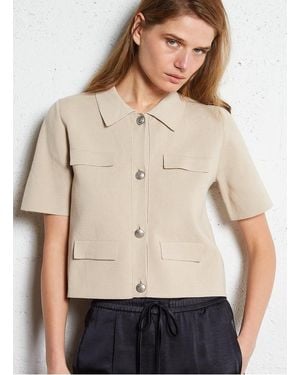 IKKS Cardigan Court Boutonné En Coton Femme - Neutre