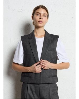 Imperial Gilet Droit Col Tailleur Femme - Noir