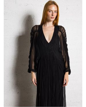 Mes Demoiselles Robe Longue Col V Femme - Noir