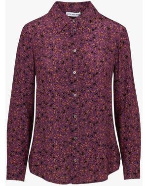 Attic And Barn Chemise Col Classique Imprimé Fleuri Femme - Violet
