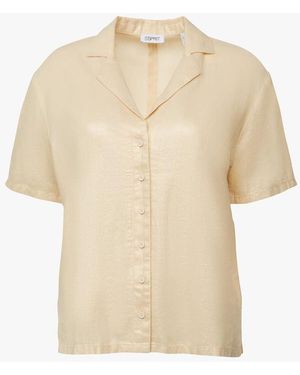 Esprit Chemise Droite Col À Revers En Lin Mélangé Femme - Neutre