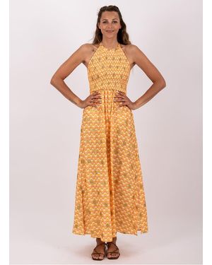 Sundress Robe Longue Sans Manches À Motifs Femme - Multicolore