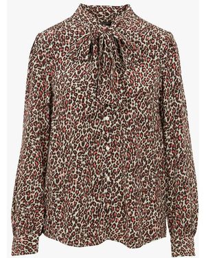 Scotch & Soda Blouse Col Rond Imprimée Femme - Bleu