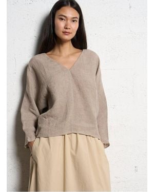 MASSCOB Top Col V En Lin Femme - Neutre