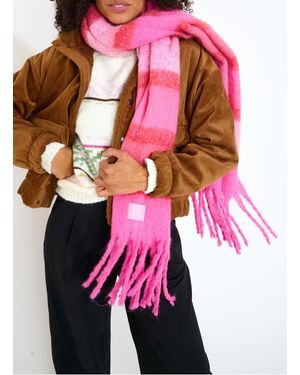 Banana Moon Echarpe Rayée À Franges - Rose