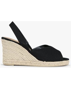 Castañer Sandales Compensées En Coton Femme - Neutre