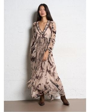 Mes Demoiselles Robe Longue Col V Imprimé Femme - Neutre