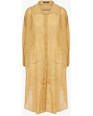 Mes Demoiselles Robe Longue Col Classique En Coton Femme - Jaune