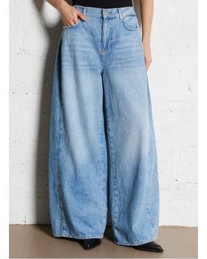 Liu Jo Jean Palazzo En Coton Femme - Bleu