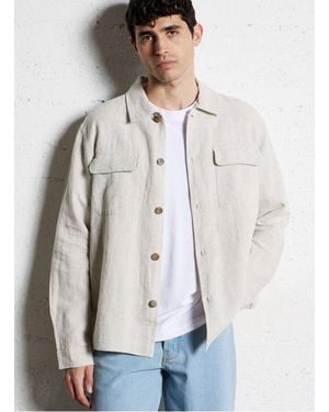 SELECTED Chemise Regular En Lin Mélangé - Neutre