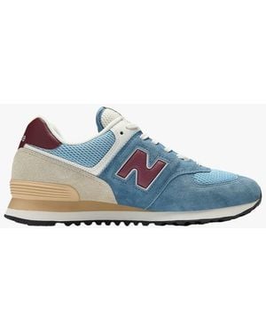 New Balance Baskets Basses En Cuir Mélangé Femme - Bleu