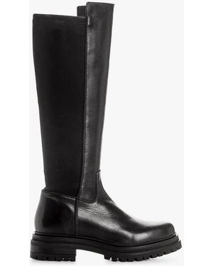 Reqins Bottes Cavalière Unies En Cuir Mélangé Femme - Noir